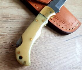 kapesní Damaškový nůž CAMEL 16,5 cm ručně vyrobeno + pouzdro - 4