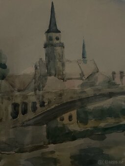 Nymburk-pohled na kostel od řeky,siig.V.HANUŠ - 4