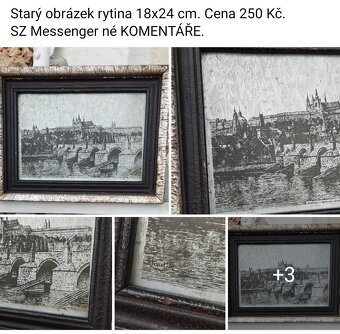 Staré obrazy a obrázky a plastiky.Ceny a rozměry viz fota. - 4