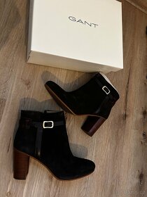 Gant nové kotníkové kozačky na širším podpatku kožené - 4