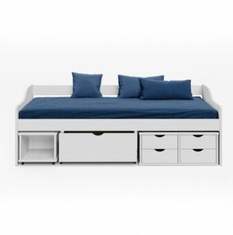 Dřevěná postel, jednolůžko se zásuvkami 90x200cm - 4