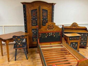Selská ložnice s ručními malbami, komplet - 4