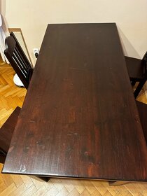 Smrkový stůl masiv 160x80 (výška 77) +4 židle - 4