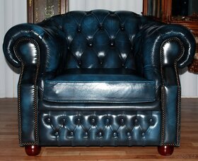 CHESTERFIELD-CLUB-CENTURION FURNITURE-LEATHER/BLUE - 4