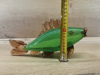 Foukaná skleněná ryba 26cm - Škrdlovice - 4