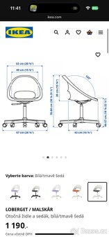 Otočná židle na kolečkách Ikea - 4