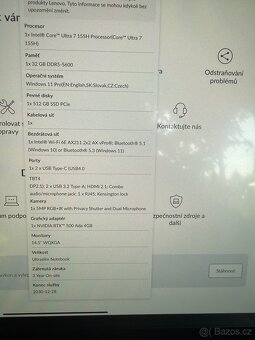 Nový notebook LENOVO P14s gen5,Ultra7, 32GB DDR5,SSD 512 GB - 4
