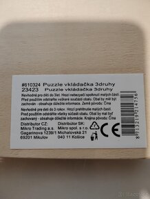 Dřevěná vkládačka, puzle zvířata - 4