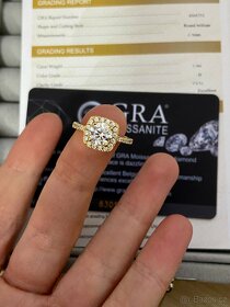diamantové zlaté stříbrné náušnice prsten moissanite - 4