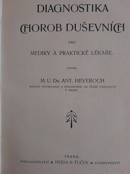 Kniha starožitná DIAGNOSTIKA CHOROB DUŠEVNÍCH 1904 - 4