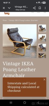 Vintage ikea poang leather armchair - 4