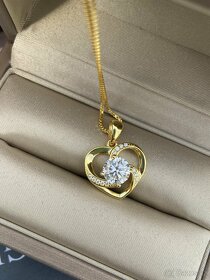 náhrdelník Přívěsek srdce diamant moissanit moissanite GRA - 4