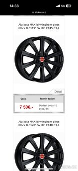 Alu kola MAK 8,5x19 5x108 ET45 black - 4