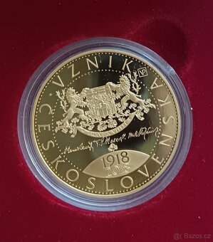 Zlatá mince ČNB 10.000kč 2018 /Vznik Československa 31,1g Ry - 4
