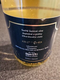Suché šumivé víno doplň.o plátky 23karát. zlata - 4