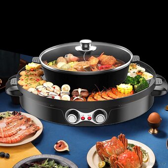Grilovací pánev Double Pot Grill 44 cm/2200W - nepoužité - 4