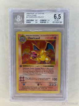 Edice Shadowless Charizard s hodnocením BGS 6.5 Holo vzácná - 4