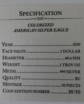 Stříbrné mince American Eagle 1 oz dva druhy - 4