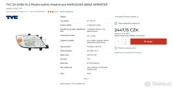 Přední světlo Mercedes Sprinter - 4