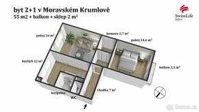 Prodej bytu 2+1 55 m2 Sídliště, Moravský Krumlov - 4