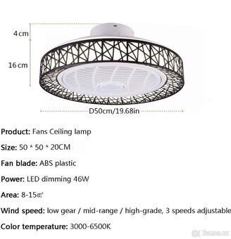 LED Lustr 46w s Ventilatorem 50cm - 4