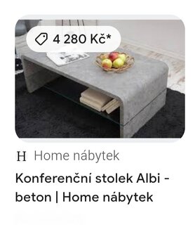 DOVOZEM konferenční stolek Albi design beton - 4