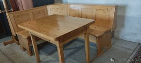 Selská dřevěná lavice se stolem - 4