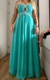 Krásné tyrkysové šaty - 4