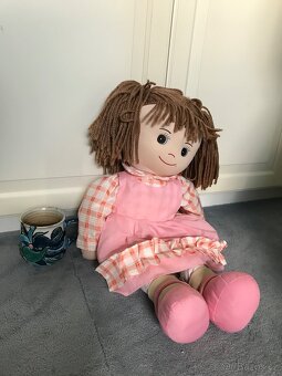 velké  RŮŽOVÝ králík 70cm+další velké hračky, žirafa polštář - 4