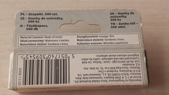 Sponky do sešívačky Tesco - různé velikosti, 500 ks - 4