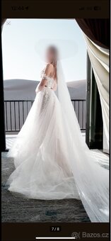 Boho romantické svatební šaty s krajkou - 4