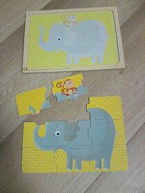 Dřevěná puzzle pro nejmenší děti (6 ks) - 4