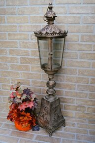 Kovová lucerna 96 cm - zlatobéžová patina - 4