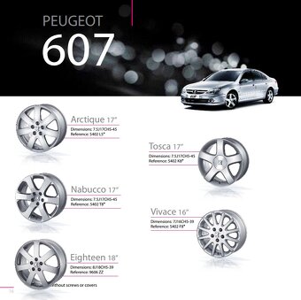 Peugeot 607 alu kola Arctique 17" 5x108 5402L5, 2ks - 4