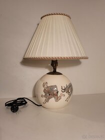 signovaná lampa, Matějů 1941, porcelánová stará lampička - 4