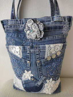 Malá džínová kabelka - 3 kusy/ORIGINÁL - 4