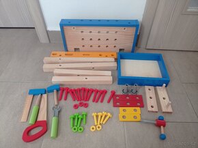 Hrací  dřevěný ponk (stolek) pracovní nářadí - 4