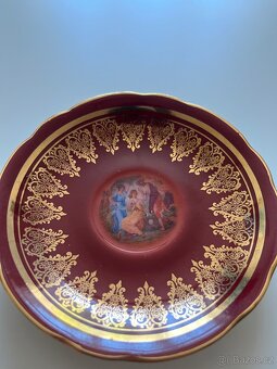 zlato-červený moka porcelánový set 3 Grácie - 4