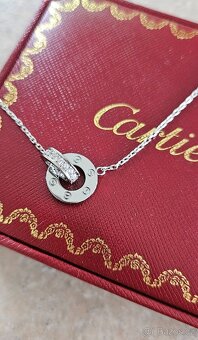 Cartier Love náhrdelník - 2 koužky, kamínky - 4