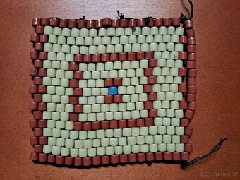 Retro dečka/podložka ze skleněných korálků - 4