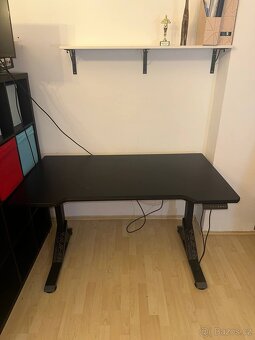 Polohovací herní stůl, elektrický/černý - 4