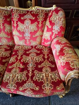 Bohatě vyřezávaná zámecká sofa - 4