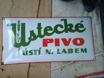 Stará smaltovaná cedule Ústecké pivo - 4