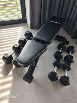 Jednoruční činky (4 páry) + lavice GymBeam - 4