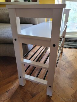 Bílá lavice s botníkem HEMNES zn. IKEA - 4