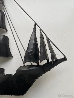 Kovová nástěnná plachetnice - ruční práce - 4