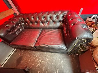Kožená sedačka gauč a křeslo - 4