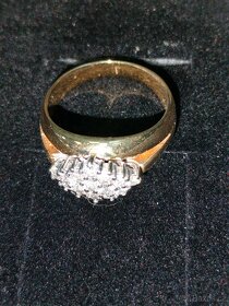 Zlaty damsky prsten Diamanty Punc 0,585 Rozmer 55 - 4