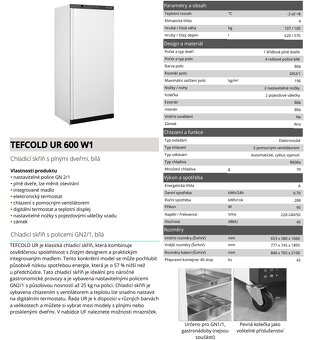 GASTRO LEDNICE NA PŘEPRAVKY UR 600 W1 TEFCOLD - 4