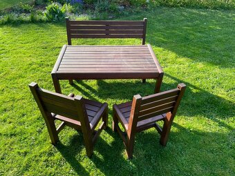 Venkovní dětský sedací set ze dřeva - 4